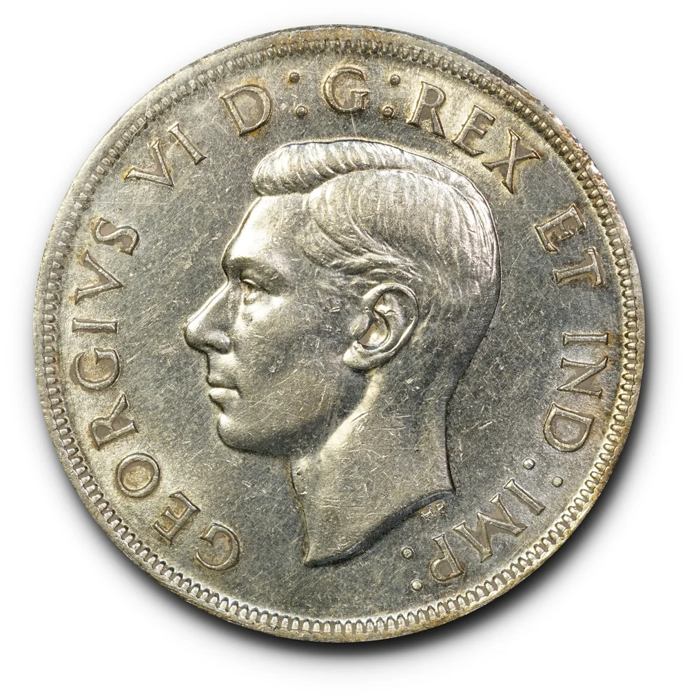 1947 Canada Silver Dollar Maple Leaf Double HP AU55 ICCS. — Jacob