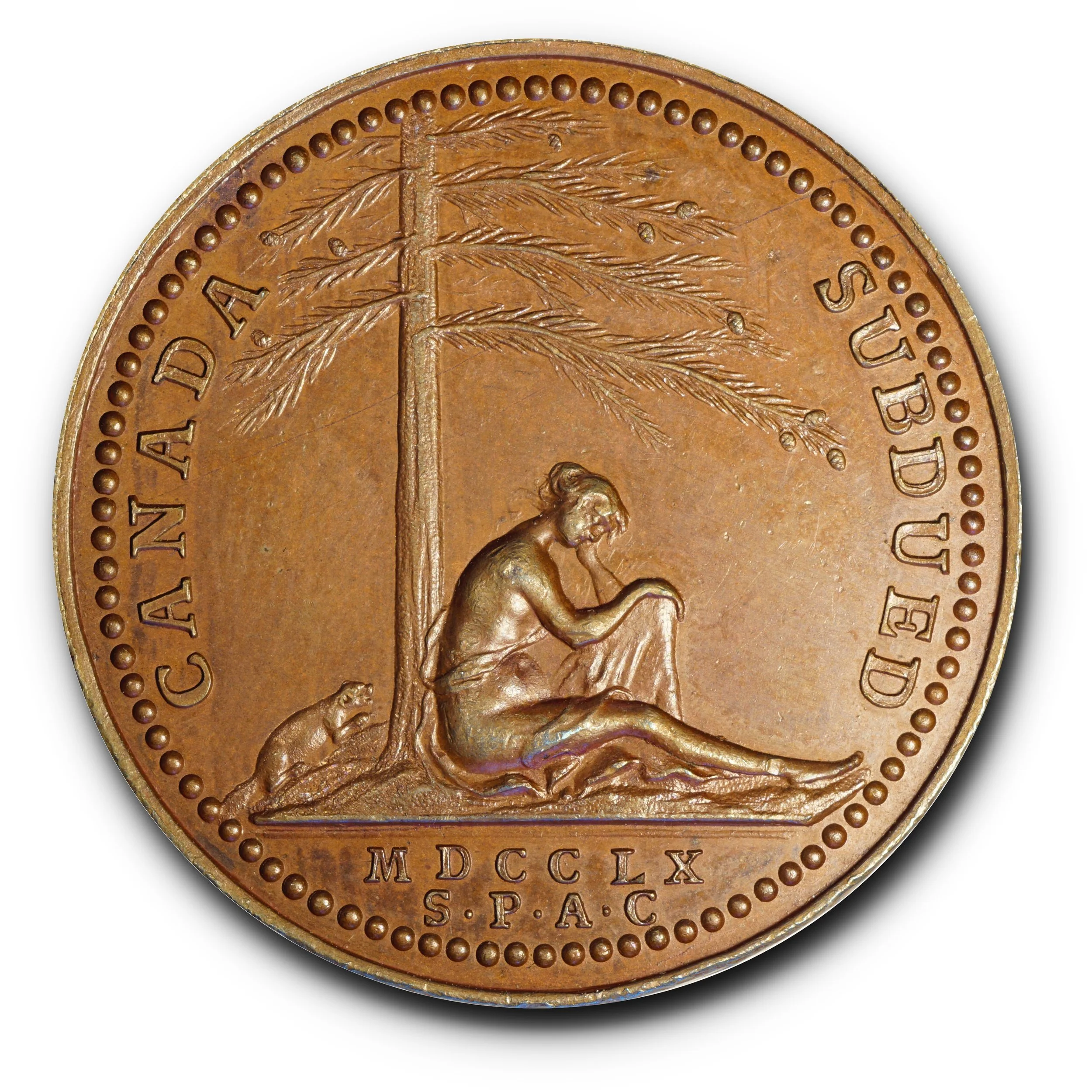 1760 Canada Subdued Medal in Copper LR-850. Unc.