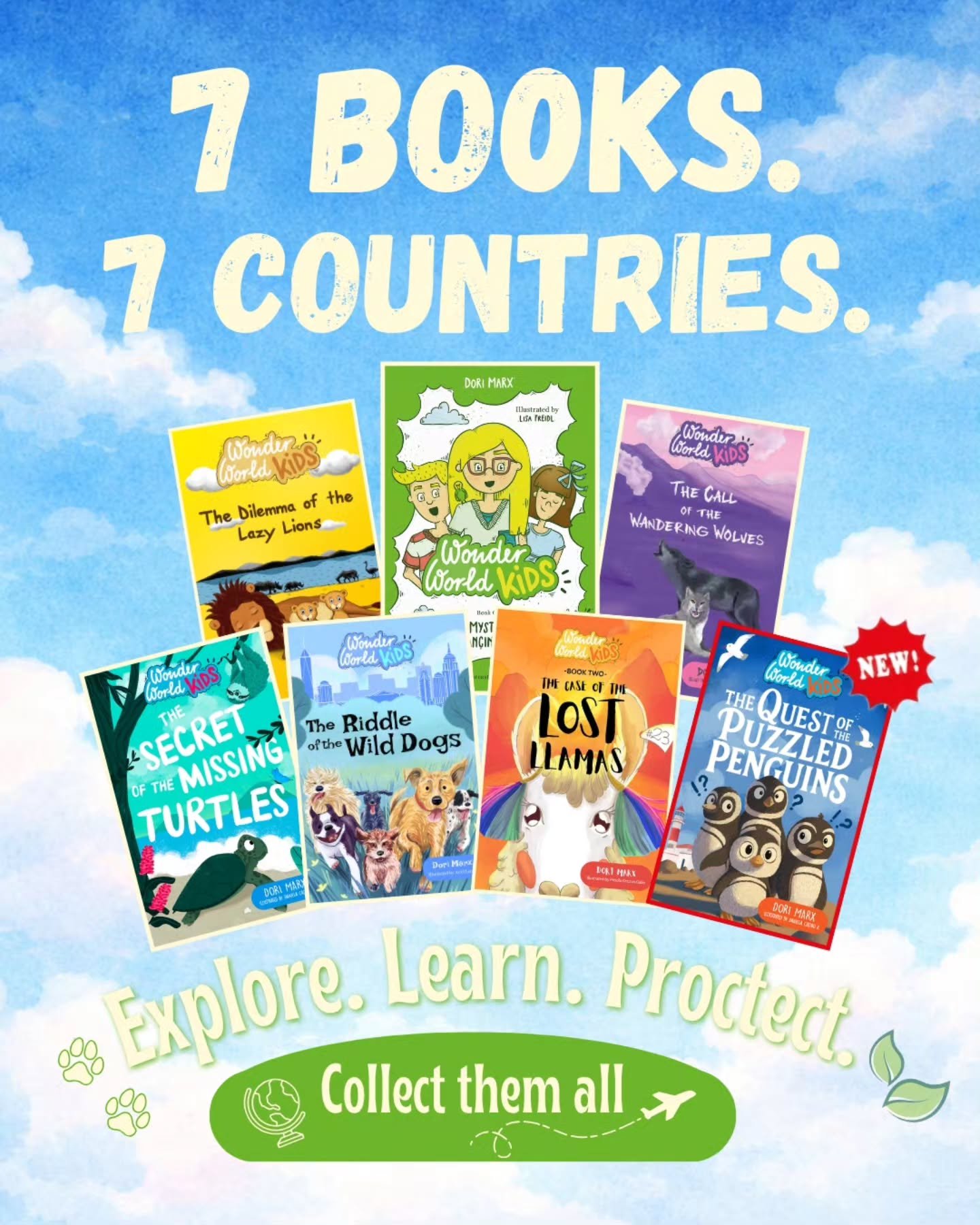 🌍✨️NEW SERIES FOR CURIOUS KIDS✨️🌍

What if your child could travel the world, meet amazing animals, and learn how to protect our planet -- all through books they actually WANT to read?

Introducing the Wonder World Kids 🌿📚

✔️ 7 global adventures
