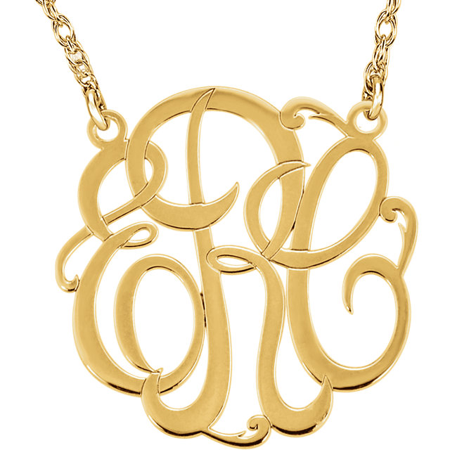 Circle Monogram Color Necklace 18 Inches