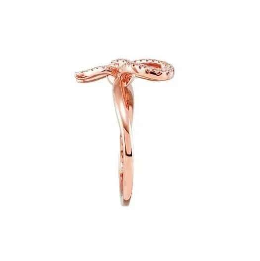 14k Rose Gold Diamond Bow Ring J M Jewelry Custom Jewelry Gia Certified Diamonds Gemstone Jewelry Appraisers Made In Usa