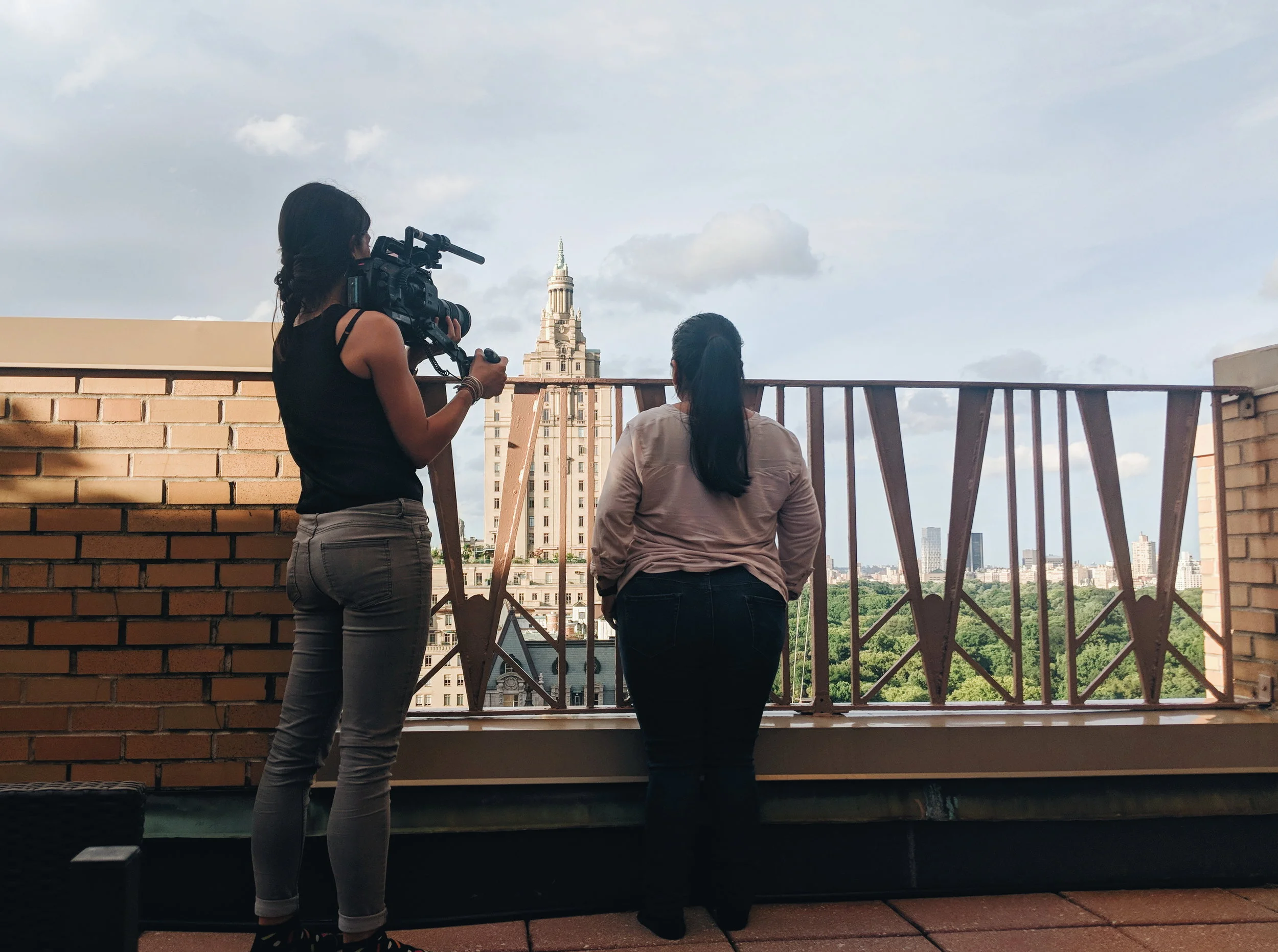 Etel V. looks over Central Park during one of our days filming her video for the gala.