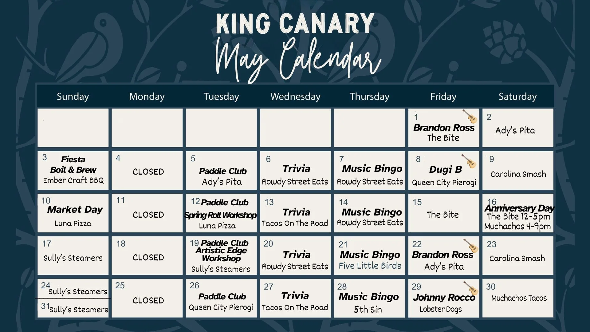 May Events Calendar