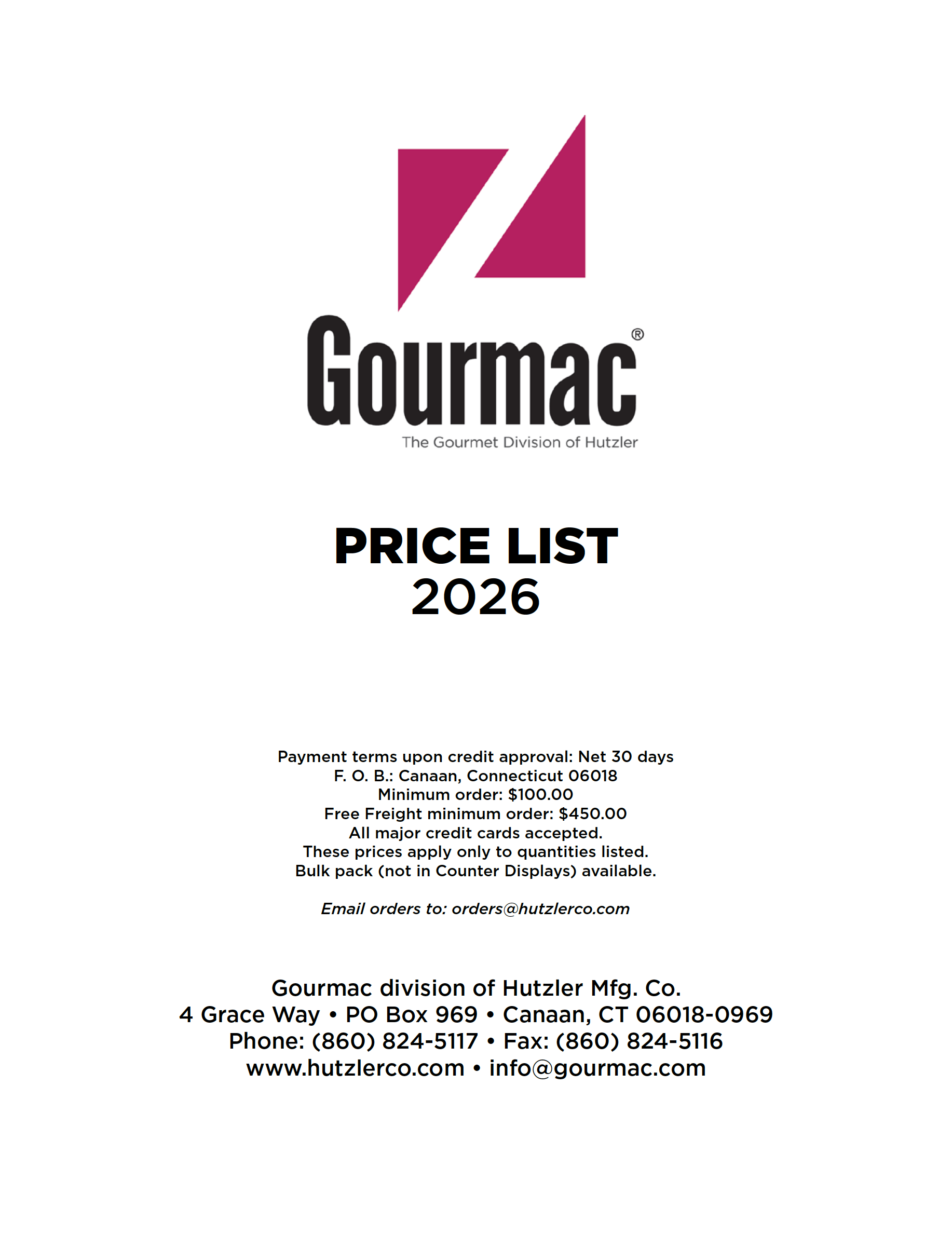 Gourmac Pricelist