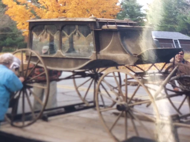 Windham Town Hearse currently housed in the old grocery store.