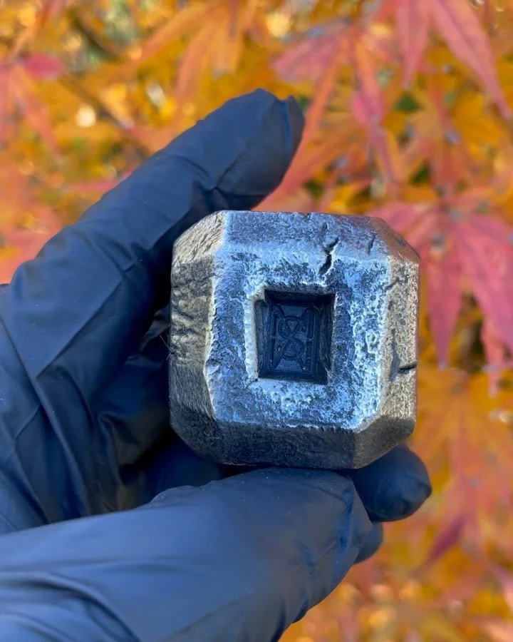 Three different wrought iron cubes available on my website. These were forged from vintage wrought iron anchor chain, etched in acid to reveal the unique grain structure. 

#wroughtiron #forged #anchorchain #handmade #blacksmith #seaderforge #madeina