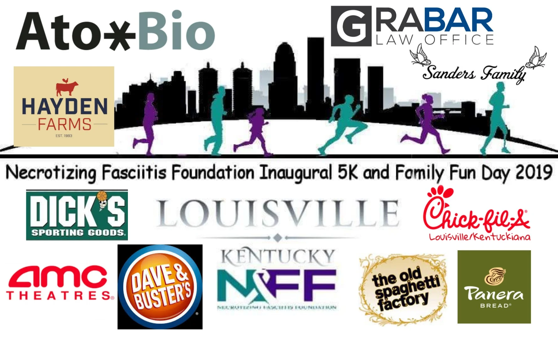 Thank you to all of our sponsors and product donors for helping to make our Inaugural Necrotizing Fasciitis Foundation 5k and Family Fun Day a success. We couldn't have done it without you!