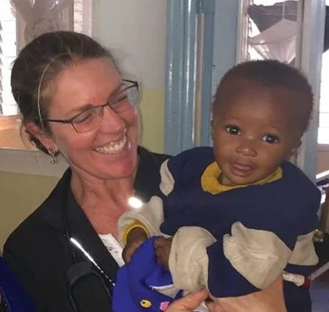 Jodi Swanson at Selian Hospital, Tanzania. Photo courtesy of ELCA missionaries, Living Lutheran March 2017 issue.