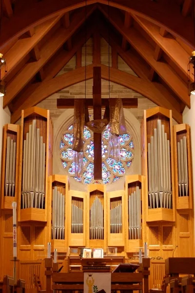 The sanctuary during the season of Easter.
