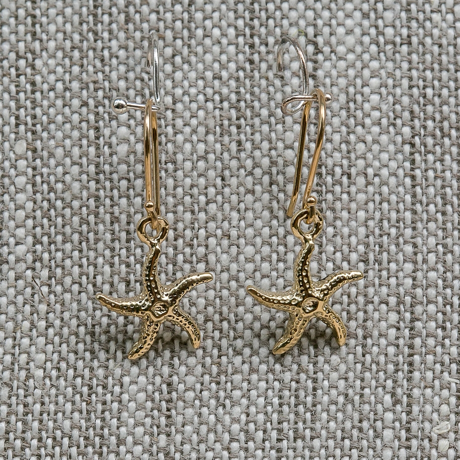 Snail Earrings Starfish Jewelry Summer Earrings Sea Lover Gift Silver Snail and Starfish Earrings Sea Lover Earrings Starfish Earrings