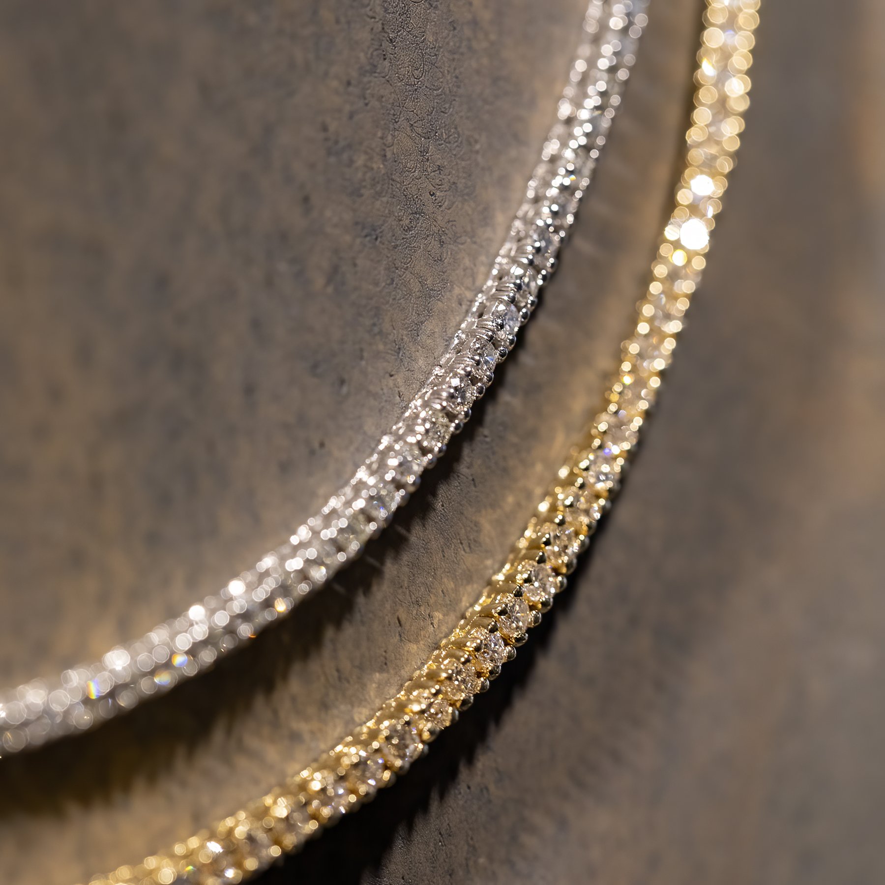 14K White Gold Diamond Tennis Necklace 