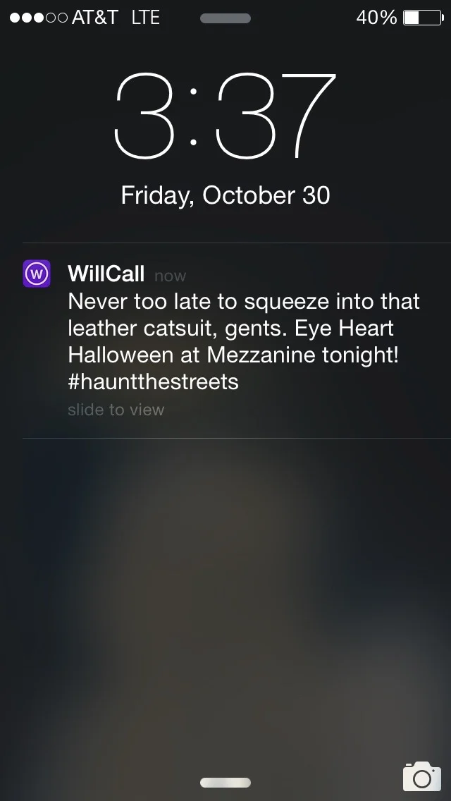 Never too late to squeeze into that leather catsuit, gents. Eye Heart Halloween at Mezzanine tonight! #hauntthestreets
