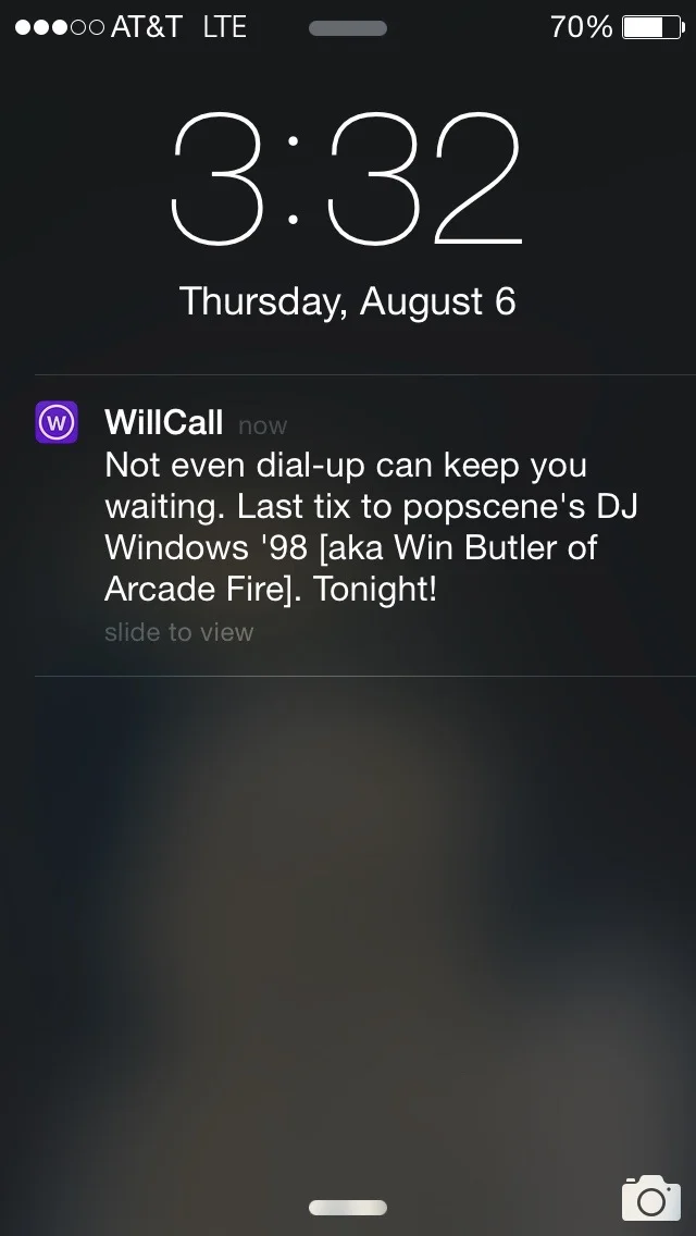 Not even dial-up can keep you waiting. DJ Windows '98 [aka Win Butler of Arcade Fire] awaits at (Le) Poisson Rouge tonight!
