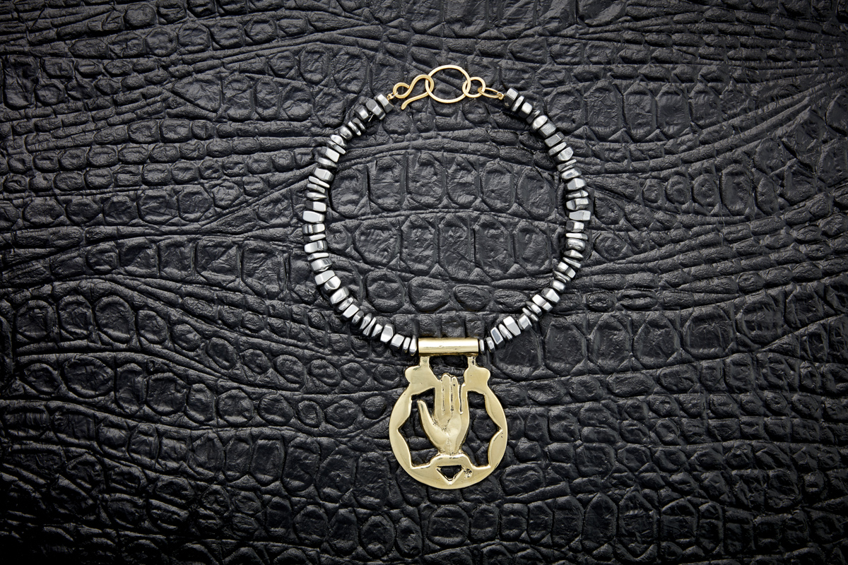 Silver Hematite "Hand of Miriam"