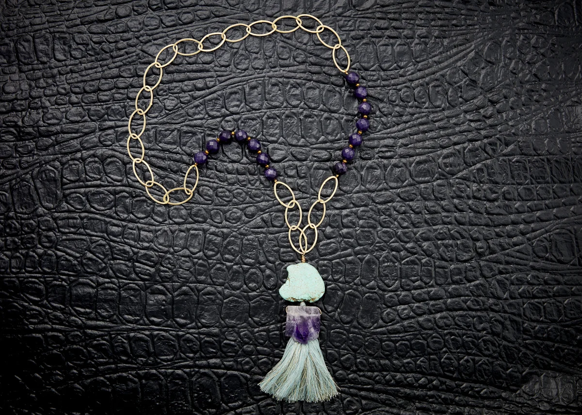 Amethyst and Turquoise Tassel
