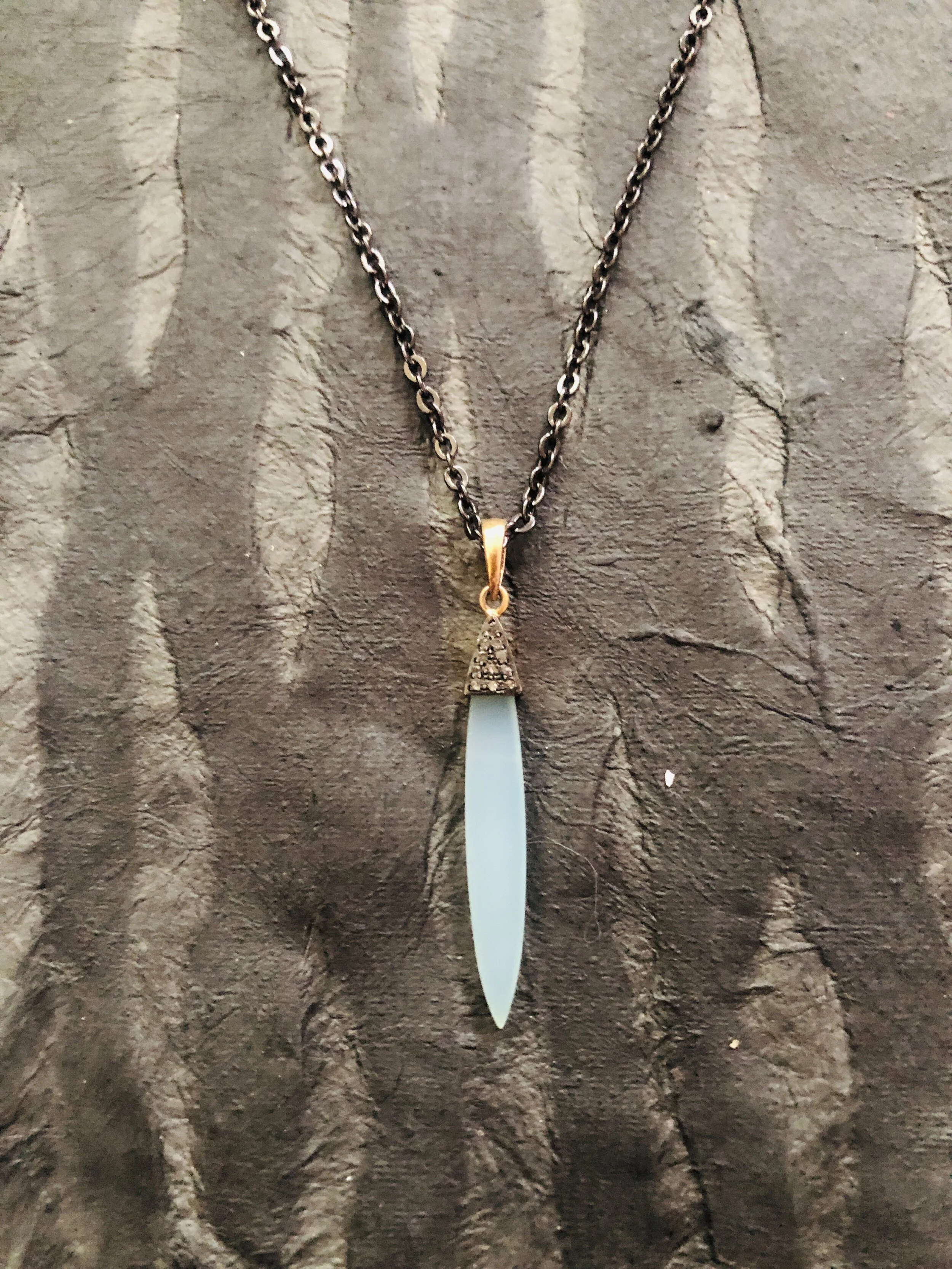 Amazonite and Diamond Pendant