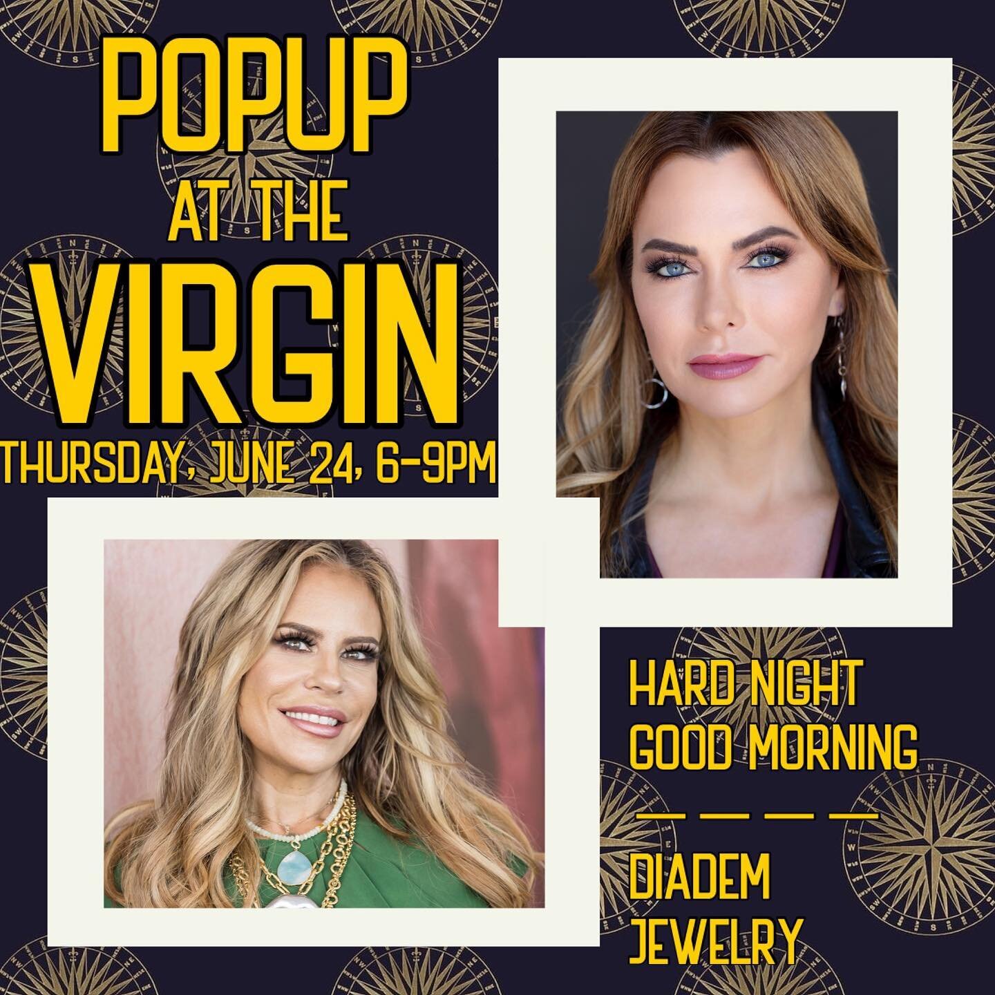 Join me and @dandrasimmons from RHOD for a Popup at the Virgin! Thursday, June 24, 6-9pm featuring @hardnightgoodmorning and @diademjewelry. See you there! #thesavagenobility