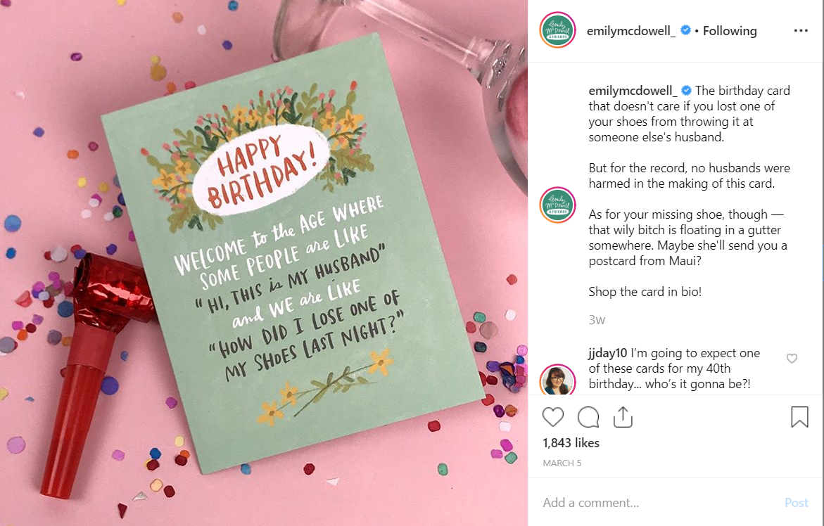 Emily McDowell & Friends | Social Media Strategy & Content | Verve & Vigour | Jess Manuszak | freelance print & web conversion copywriter | marketing writer | Denver, Colorado