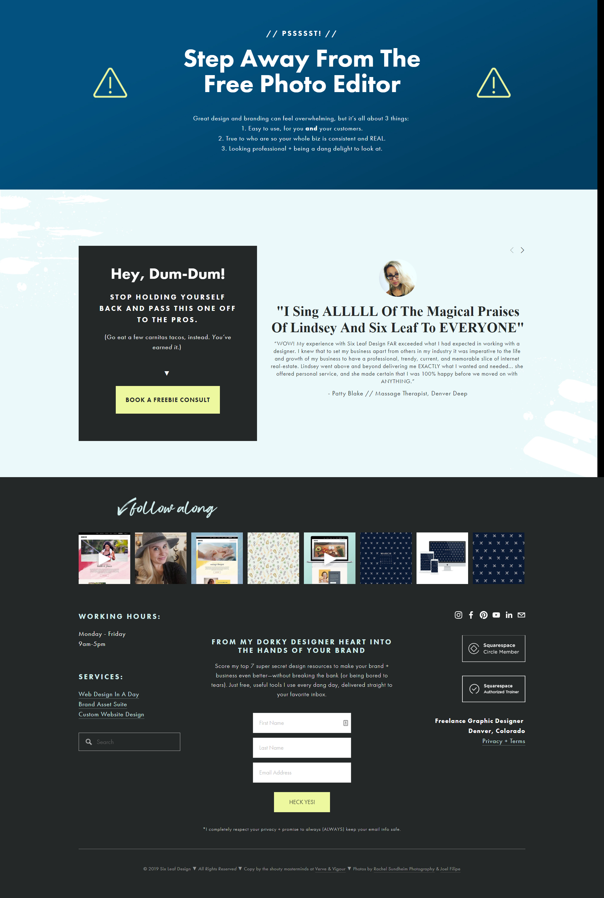 Six Leaf Design | About Page | Verve & Vigour | Jess Manuszak | freelance print & web conversion copywriter | marketing writer | Denver, Colorado