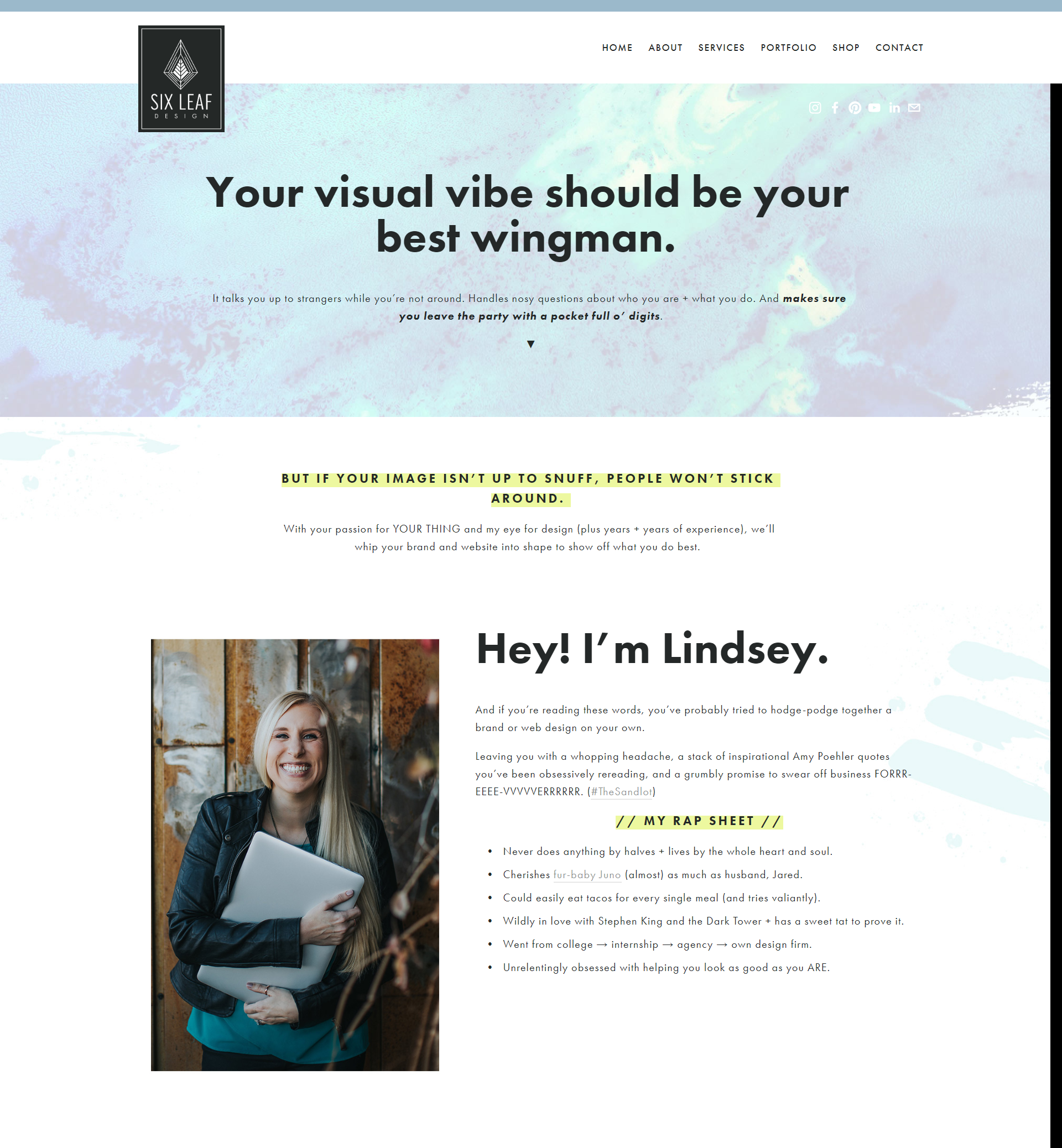 Six Leaf Design | About Page | Verve & Vigour | Jess Manuszak | freelance print & web conversion copywriter | marketing writer | Denver, Colorado