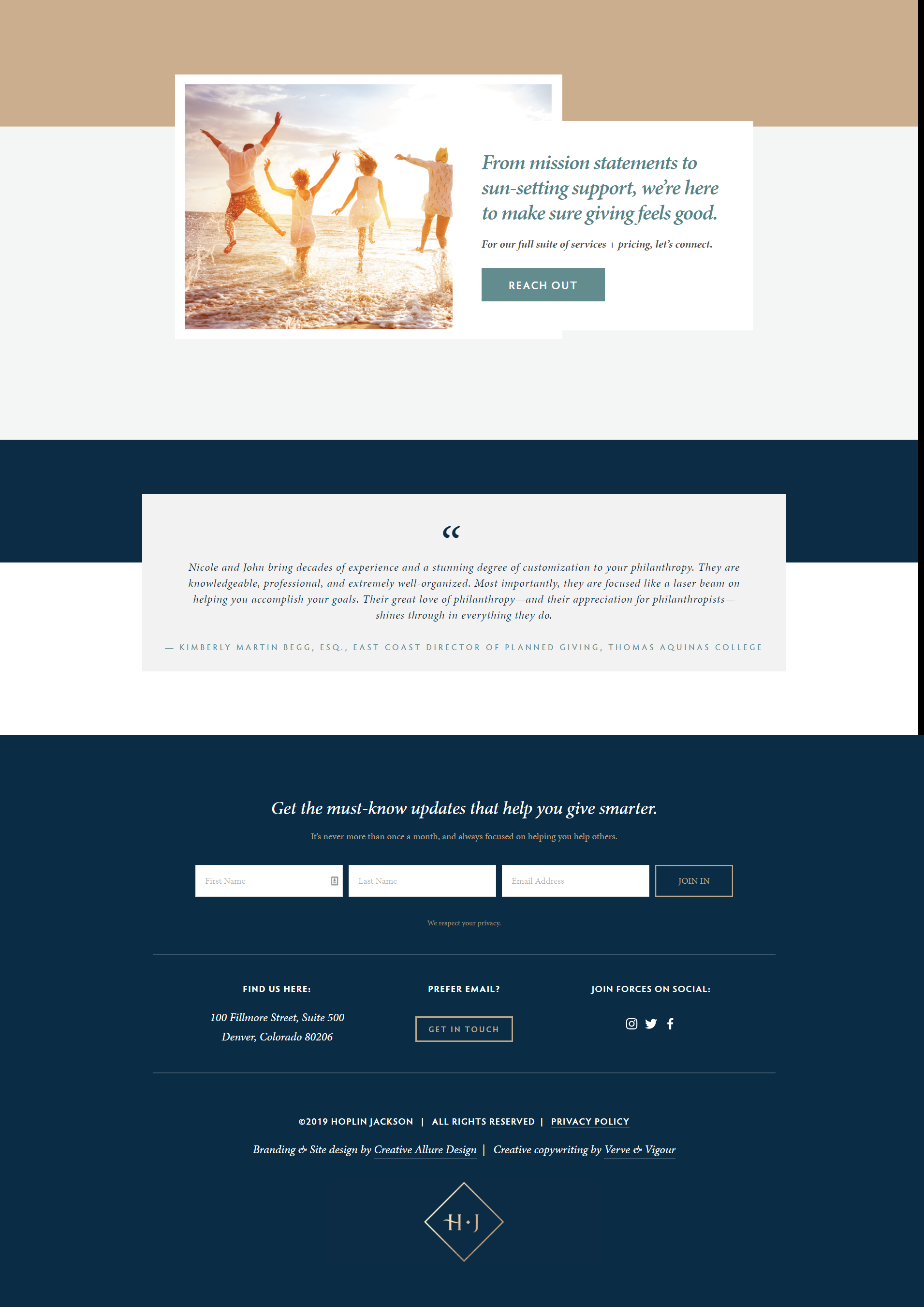 Hoplin Jackson Charitable Advisors | Services Page | Verve & Vigour | Jess Manuszak | freelance print & web conversion copywriter | marketing writer | Denver, Colorado