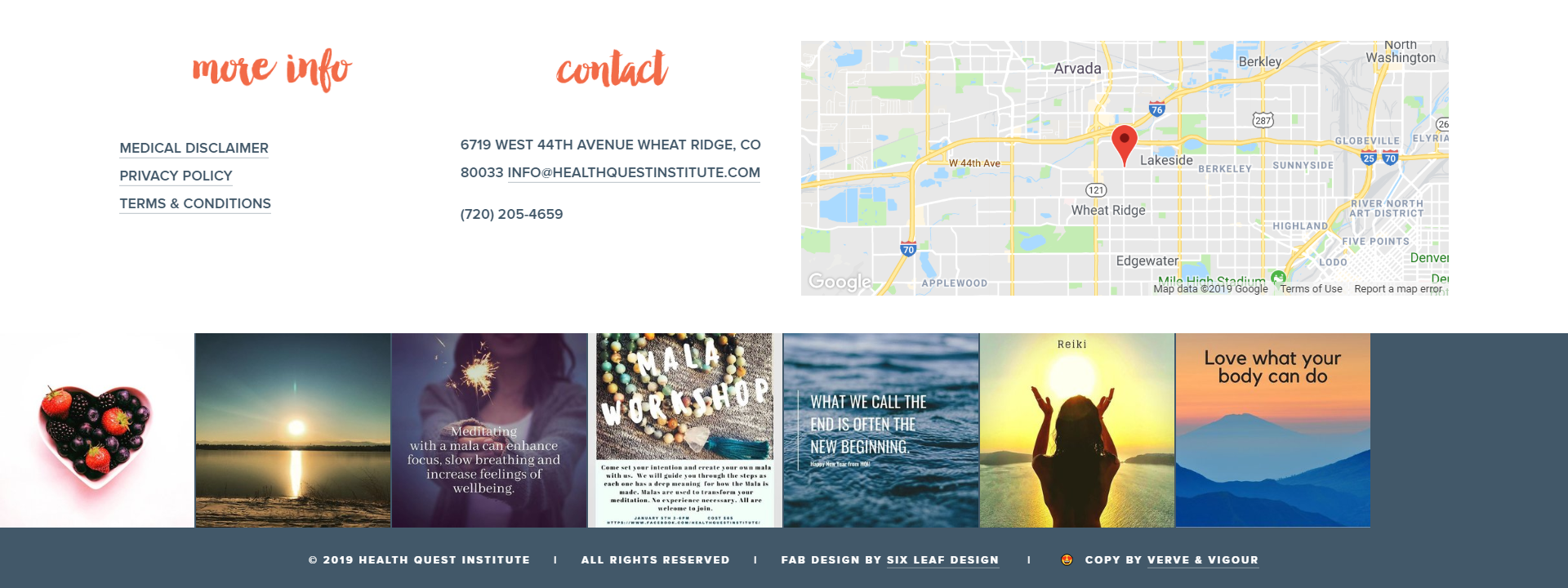 Health Quest Institute│Contact Page | Verve & Vigour | Jess Manuszak | freelance print & web conversion copywriter | marketing writer | Denver, Colorado