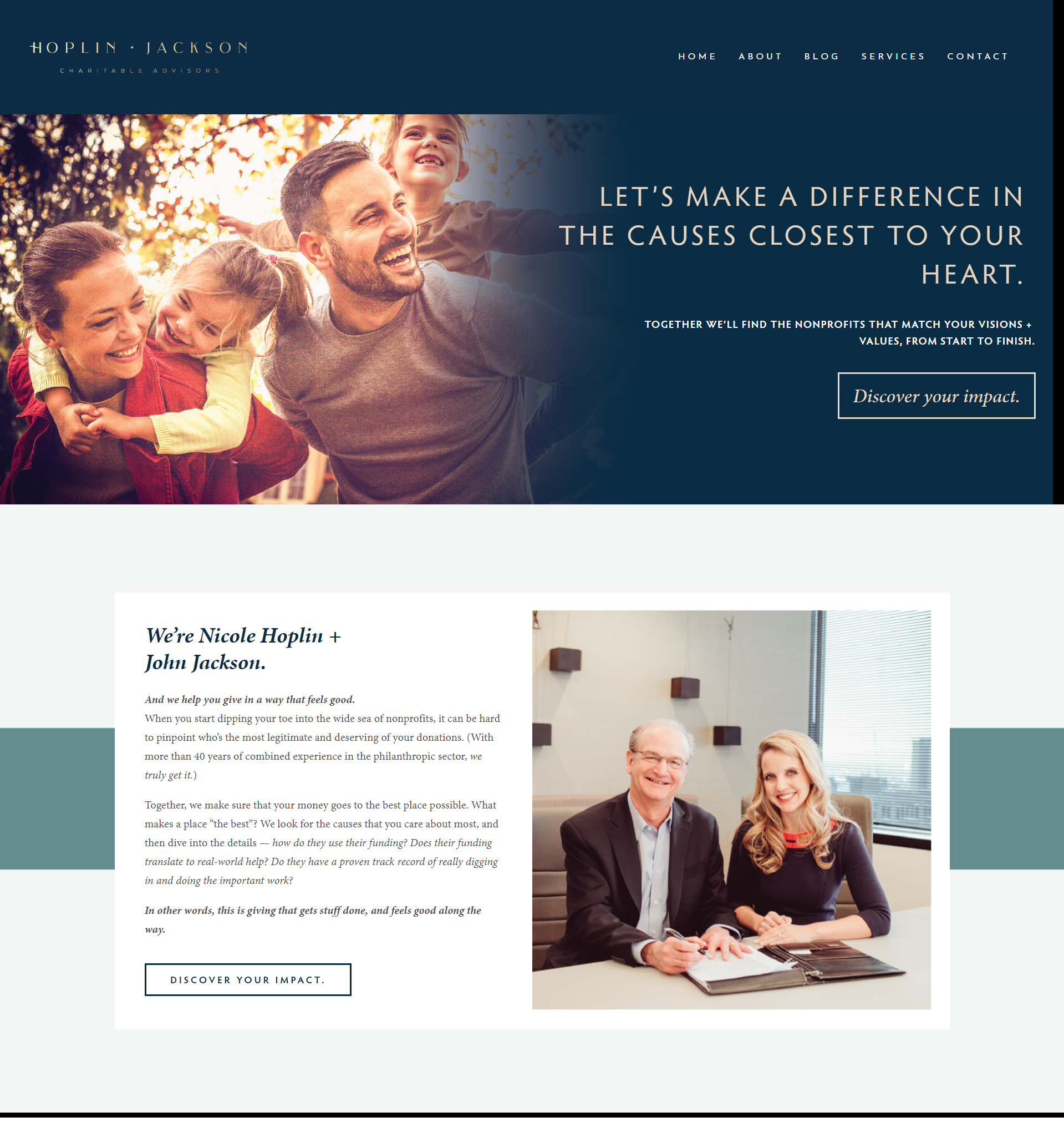 Hoplin Jackson Charitable Advisors | About Page | Verve & Vigour | Jess Manuszak | freelance print & web conversion copywriter | marketing writer | Denver, Colorado