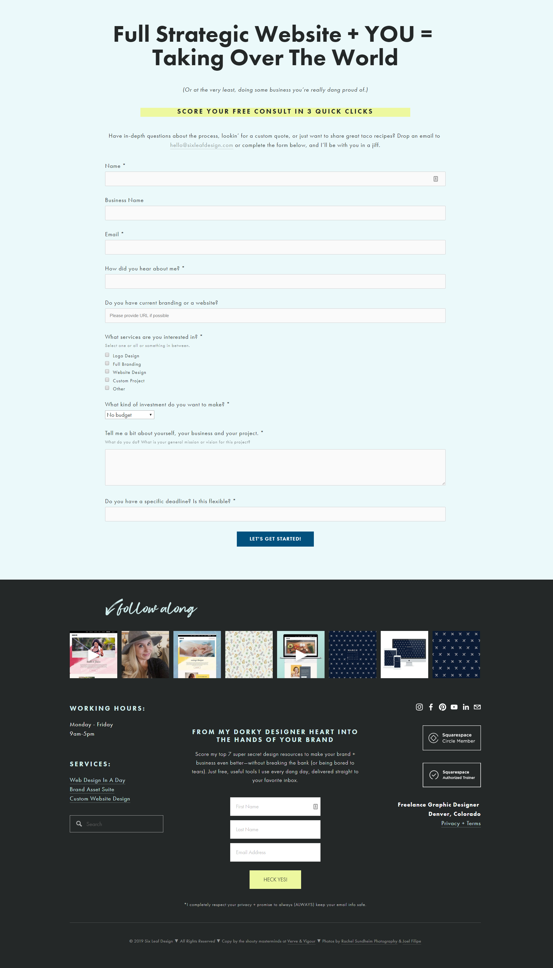 Six Leaf Design | Sales Page No. 3 | Verve & Vigour | Jess Manuszak | freelance print & web conversion copywriter | marketing writer | Denver, Colorado