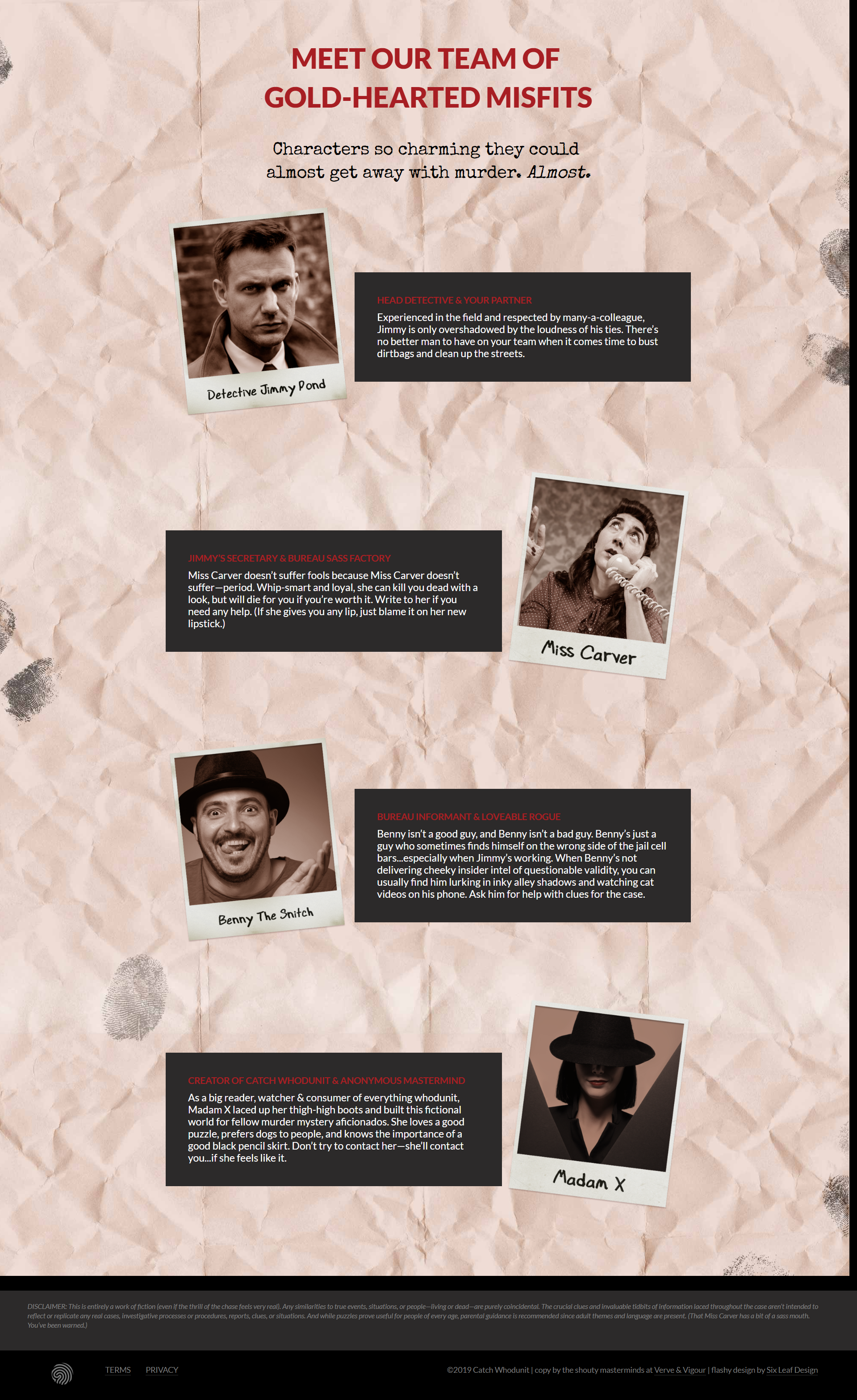Catch Whodunit Murder Mystery Subscription | Tagline Development | Verve & Vigour | Jess Manuszak | freelance print & web conversion copywriter | marketing writer | Denver, Colorado