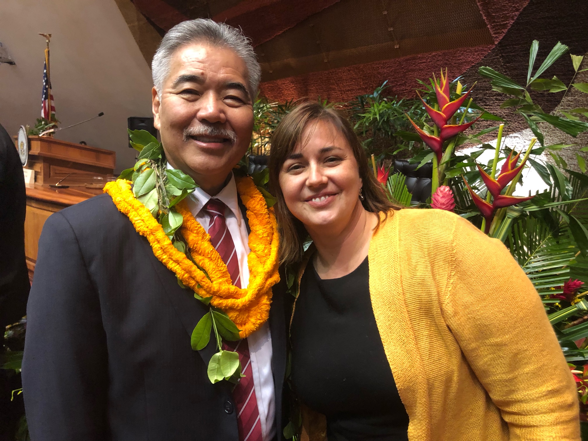 Governor David Ige and Marti townsend, sierra club of hawaiʻi director