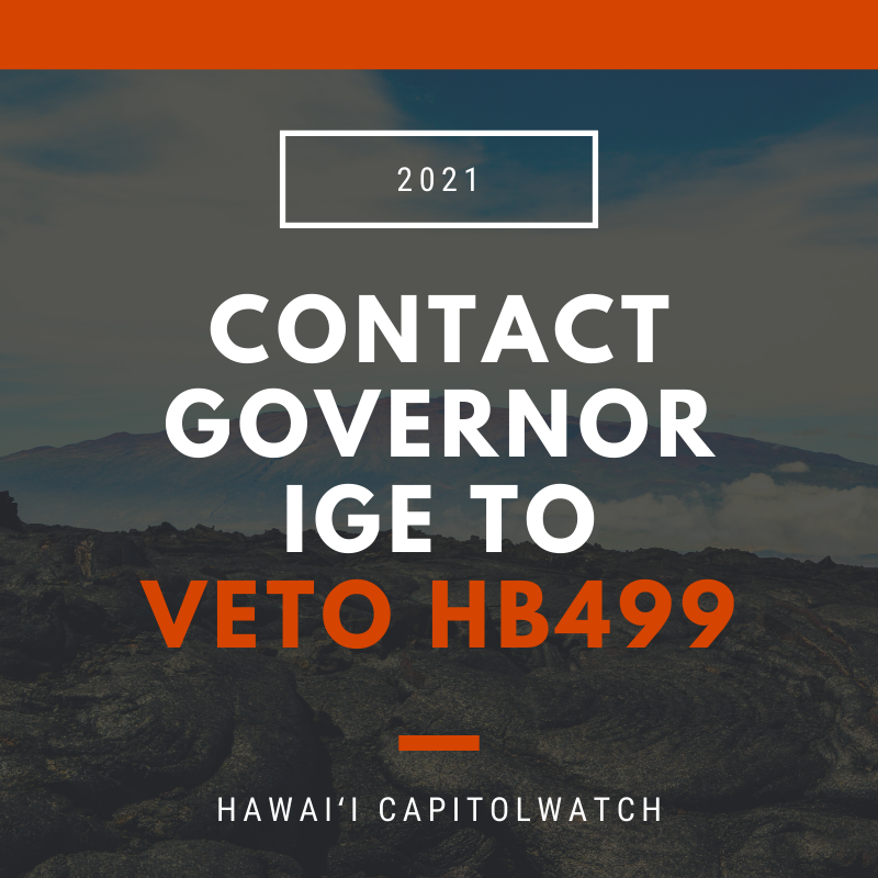Contact the Governor to VETO HB499