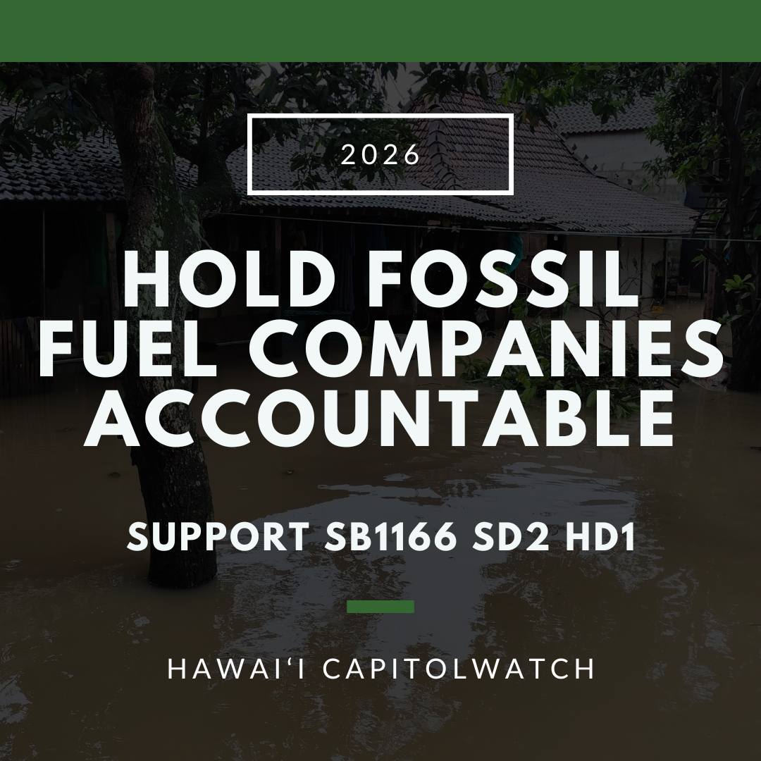 SUPPORT SB1166 SD2 HD1: Hold Fossil Fuel Companies Accountable