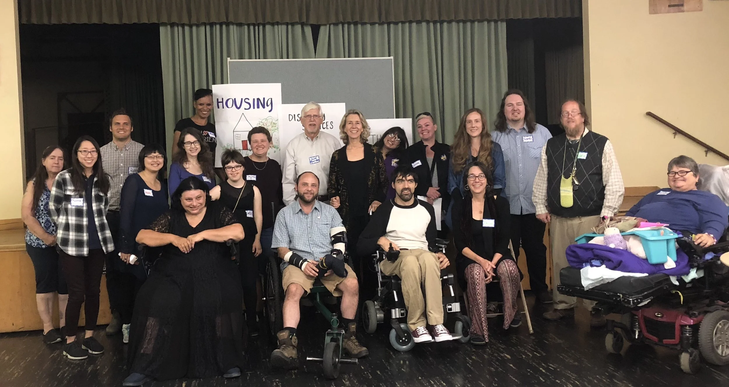 Group image of self-advocates, support providers, advocates, and legislators at a Build A Movement (BAM) event in Portland. Courtesy of Jennifer Knapp.