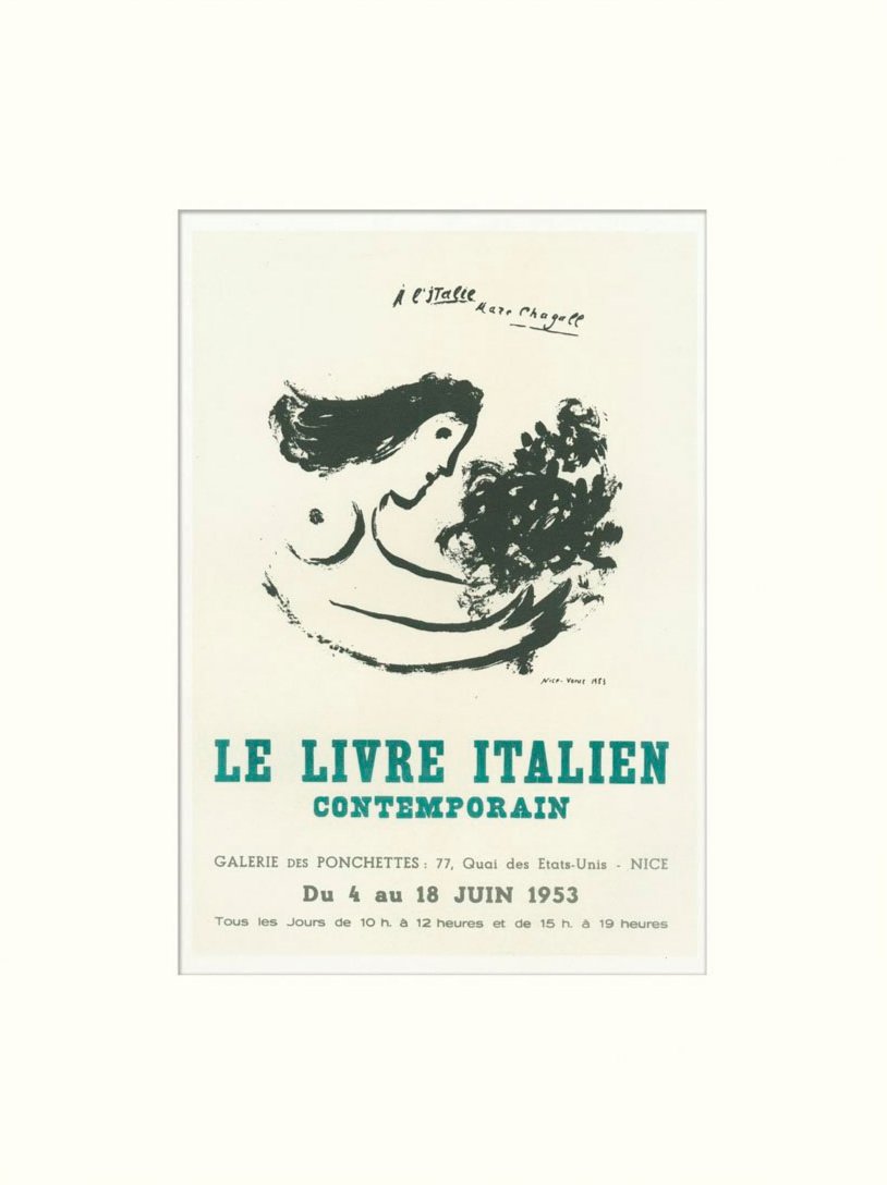 Marc Chagall – Le Livre Italien Contemporain, Galerie des Ponchettes, Nice, 1953. (MRL019)