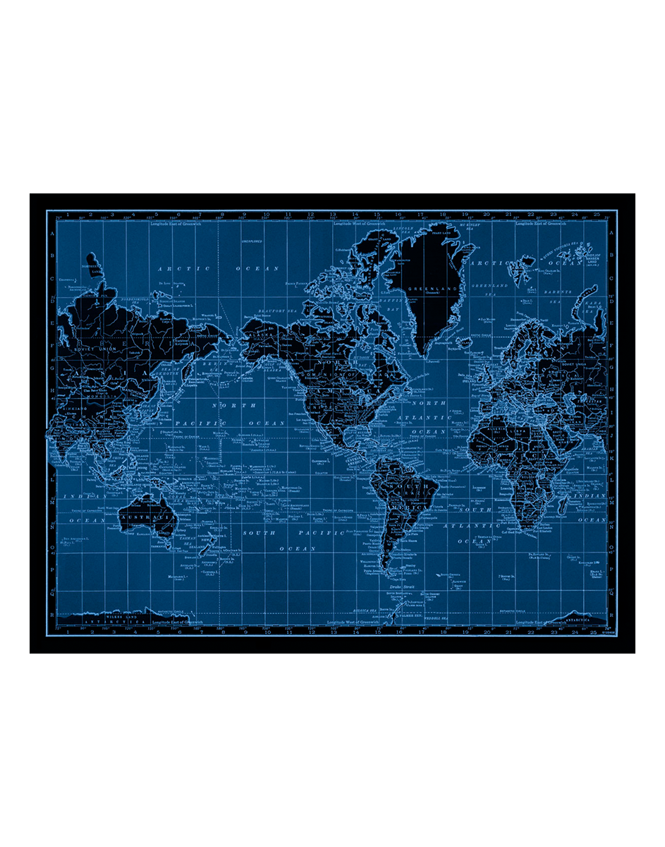 Map of the World (blue)