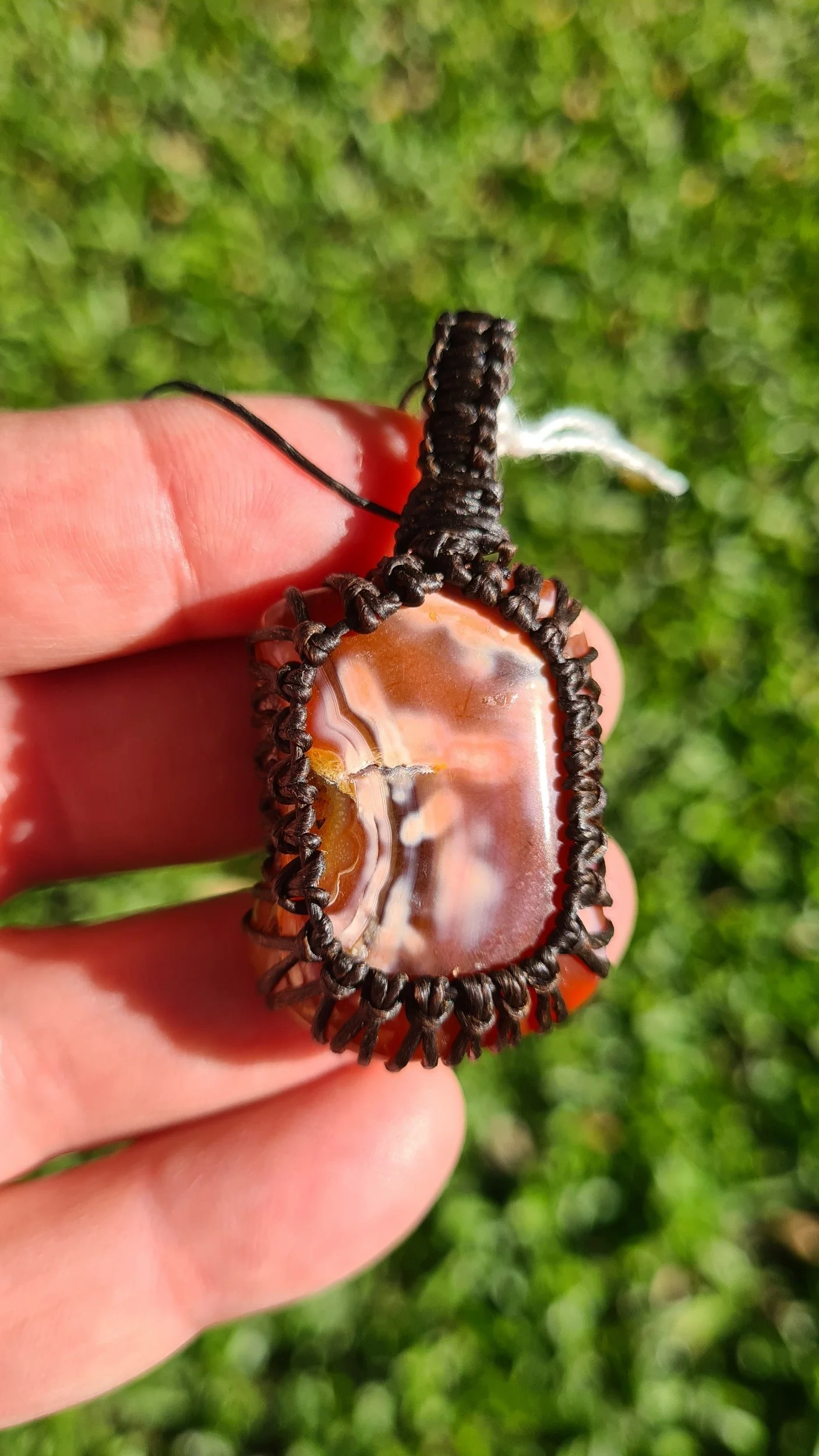 Macrame Wrapped Agate Pendant