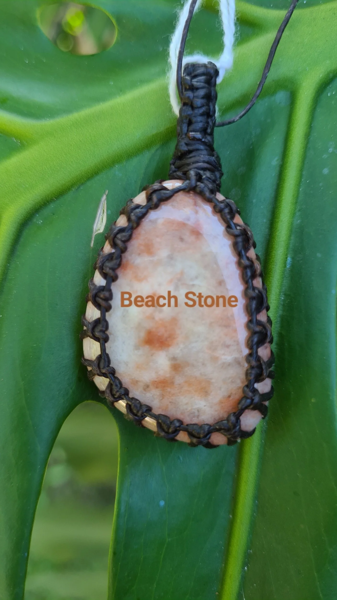 Tumbled Beach Stone Pendant - TB001