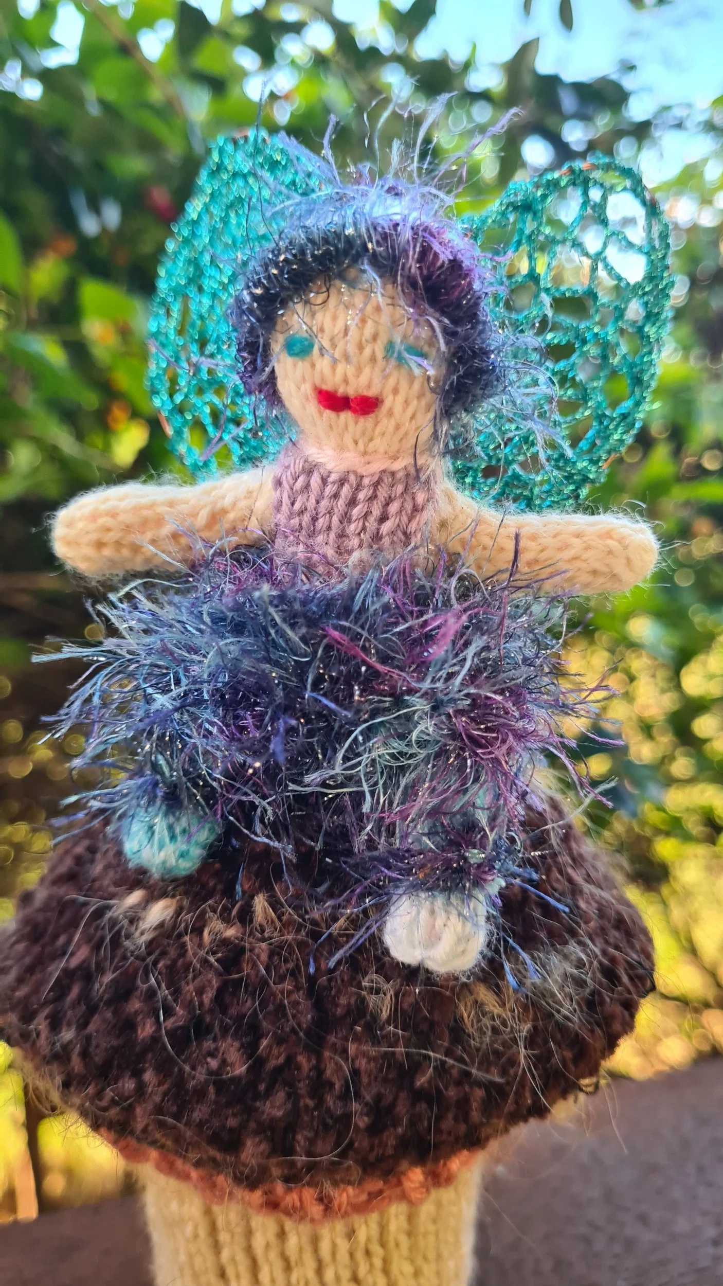 Little Gum Nut Blossom, Knitted Poseable Faery