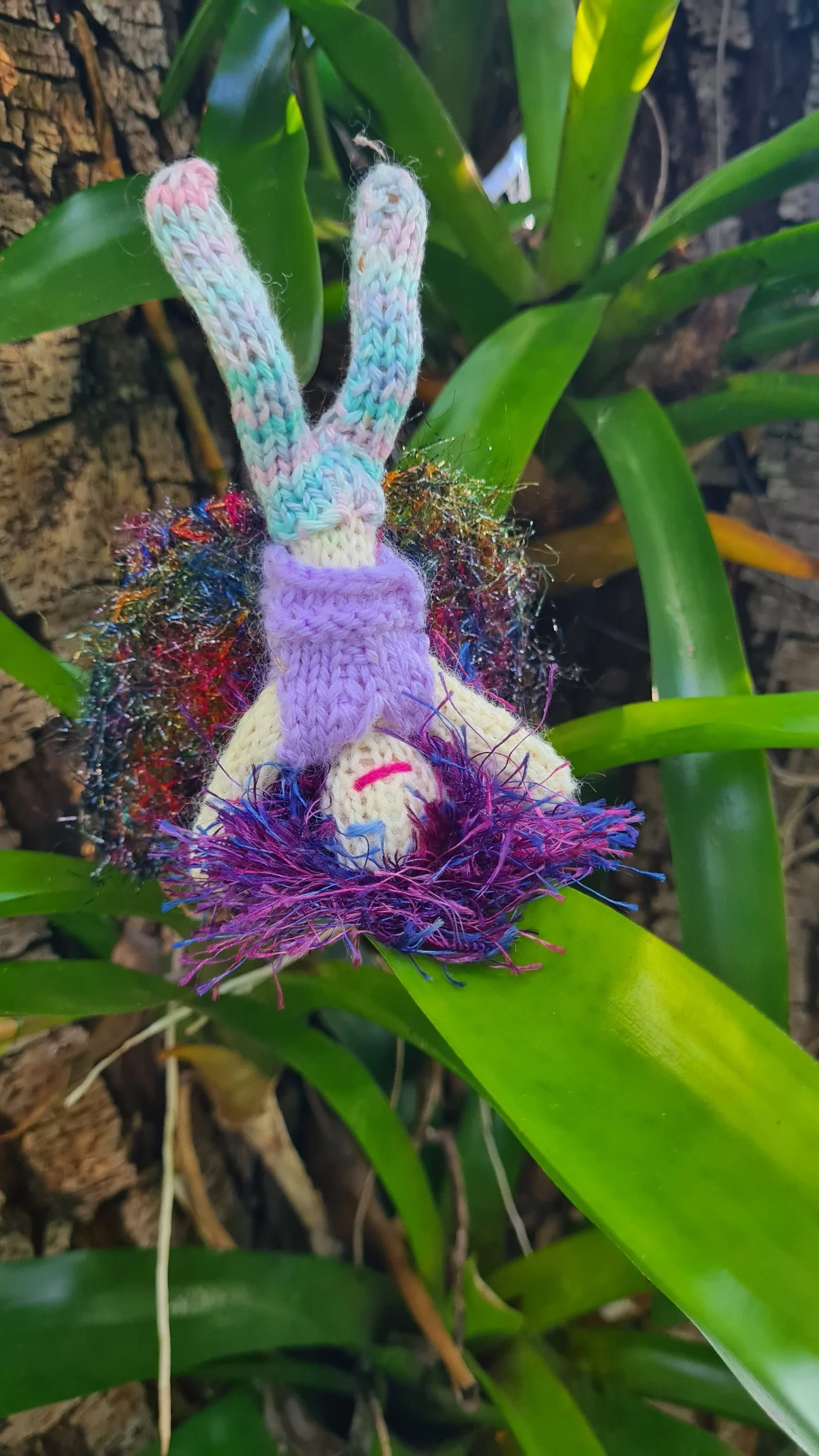 Lilac, Playful, Poseable Knitted Faery
