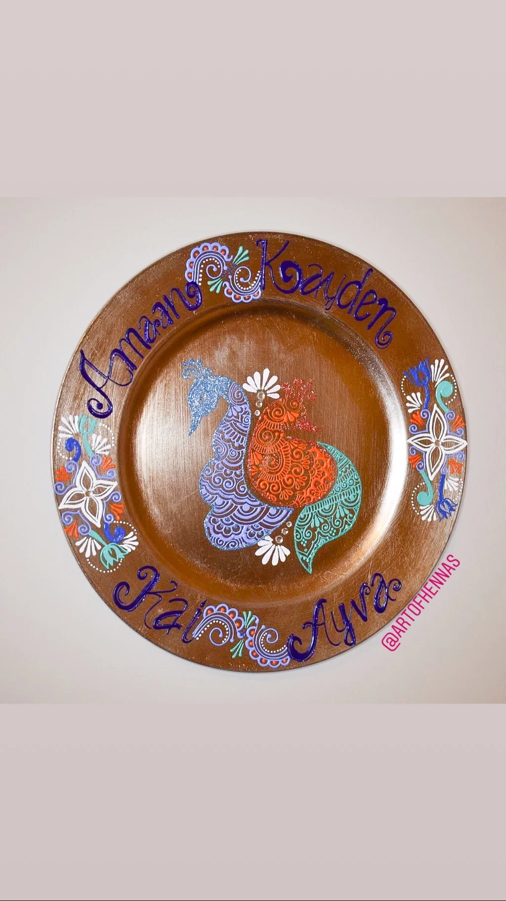 Grandkids' Named Charger Plate