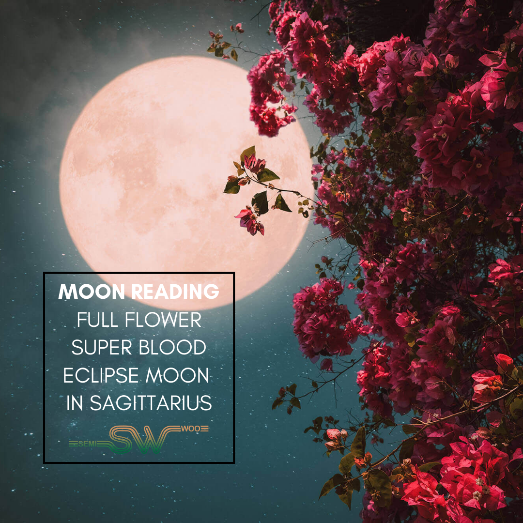 Semi Woo Moon Reading: Full Super Flower Blood Eclipse Moon in Sagittarius 2021