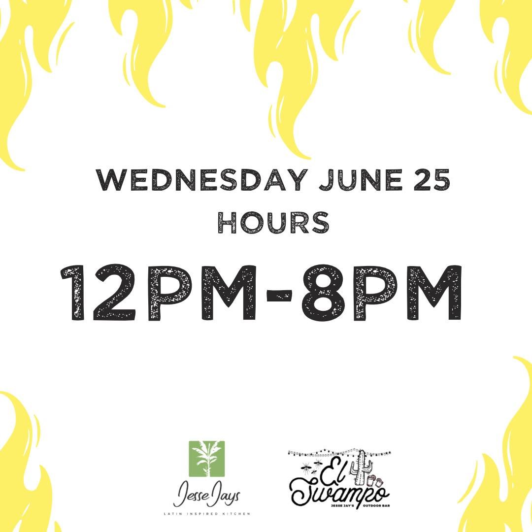⏰ Just a heads up &mdash; we&rsquo;ll be opening one hour later at 12 PM today. But don&rsquo;t worry, we&rsquo;ll have South County&rsquo;s best tacos and margaritas ready and waiting for you! 🌮🍹

See you soon!

#JesseJays #LatinEats #TacoTime #Ma