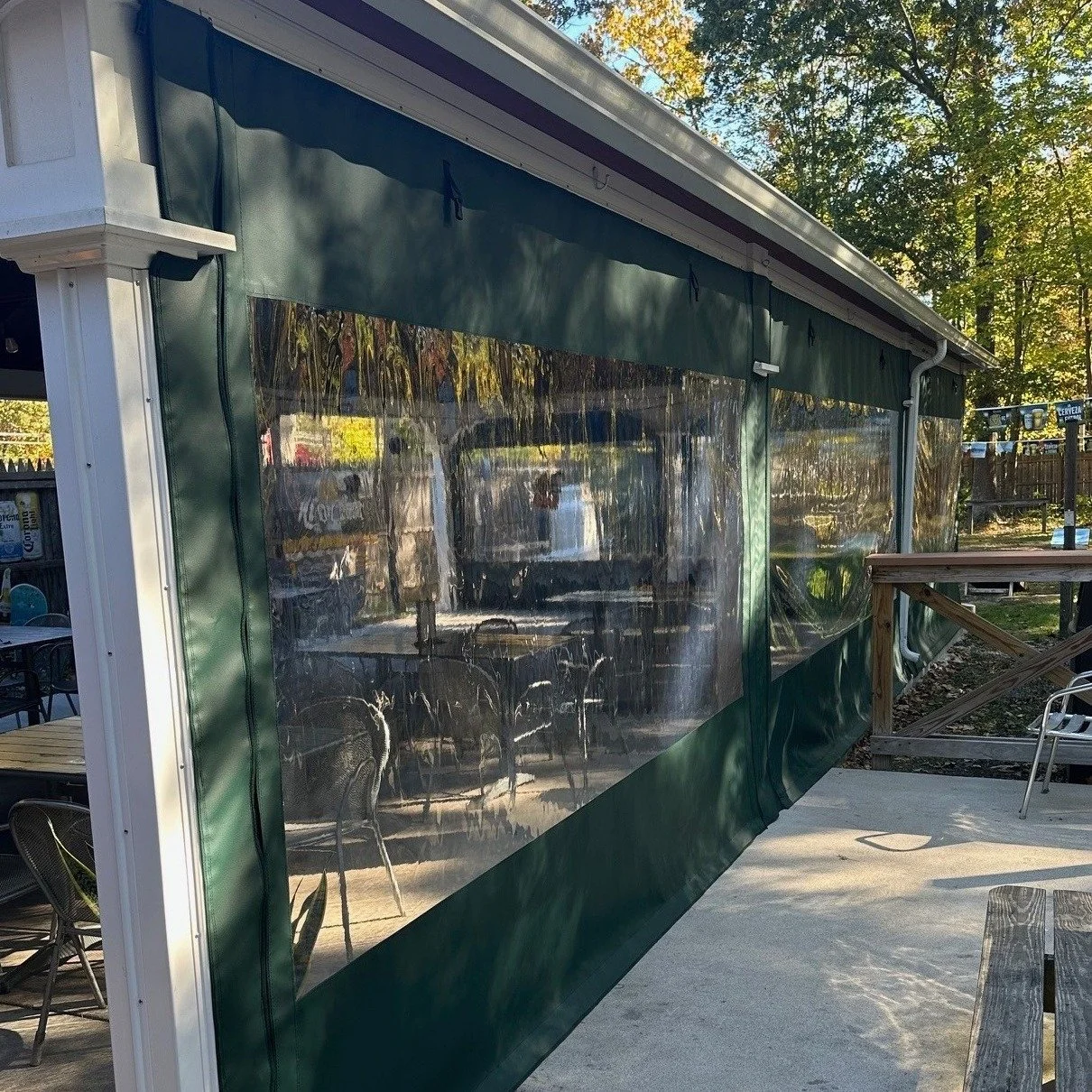 Exciting news! We’re installing a brand new, custom enclosure around our outdoor pavilion so you can enjoy our patio even longer this season. Huge thanks to Canvas Connection in Deale, Maryland for their great work so far! Come check out the pr