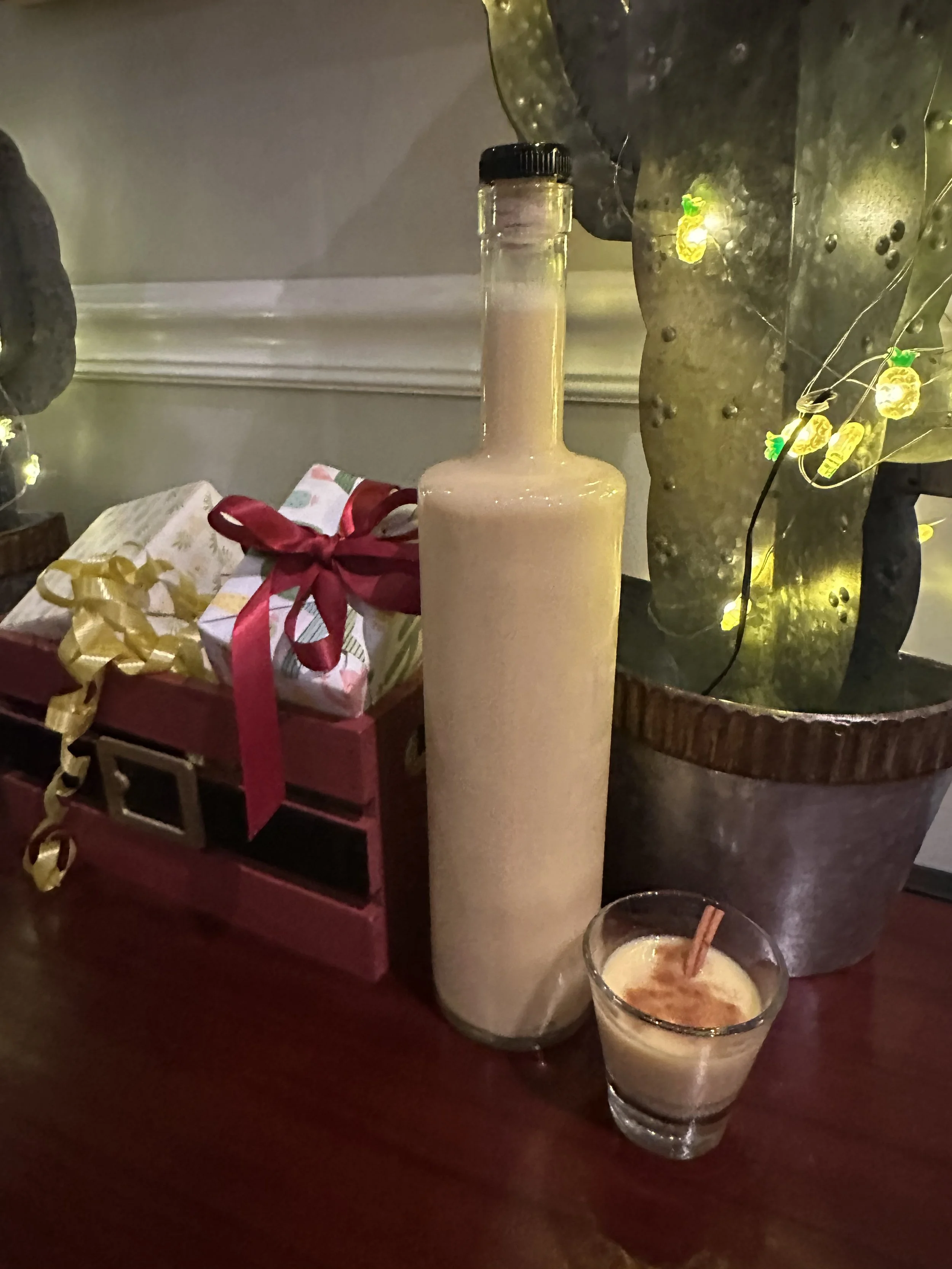 Coquito in glass bottle – shipped from Jay’s Latin Kitchen via Etsy