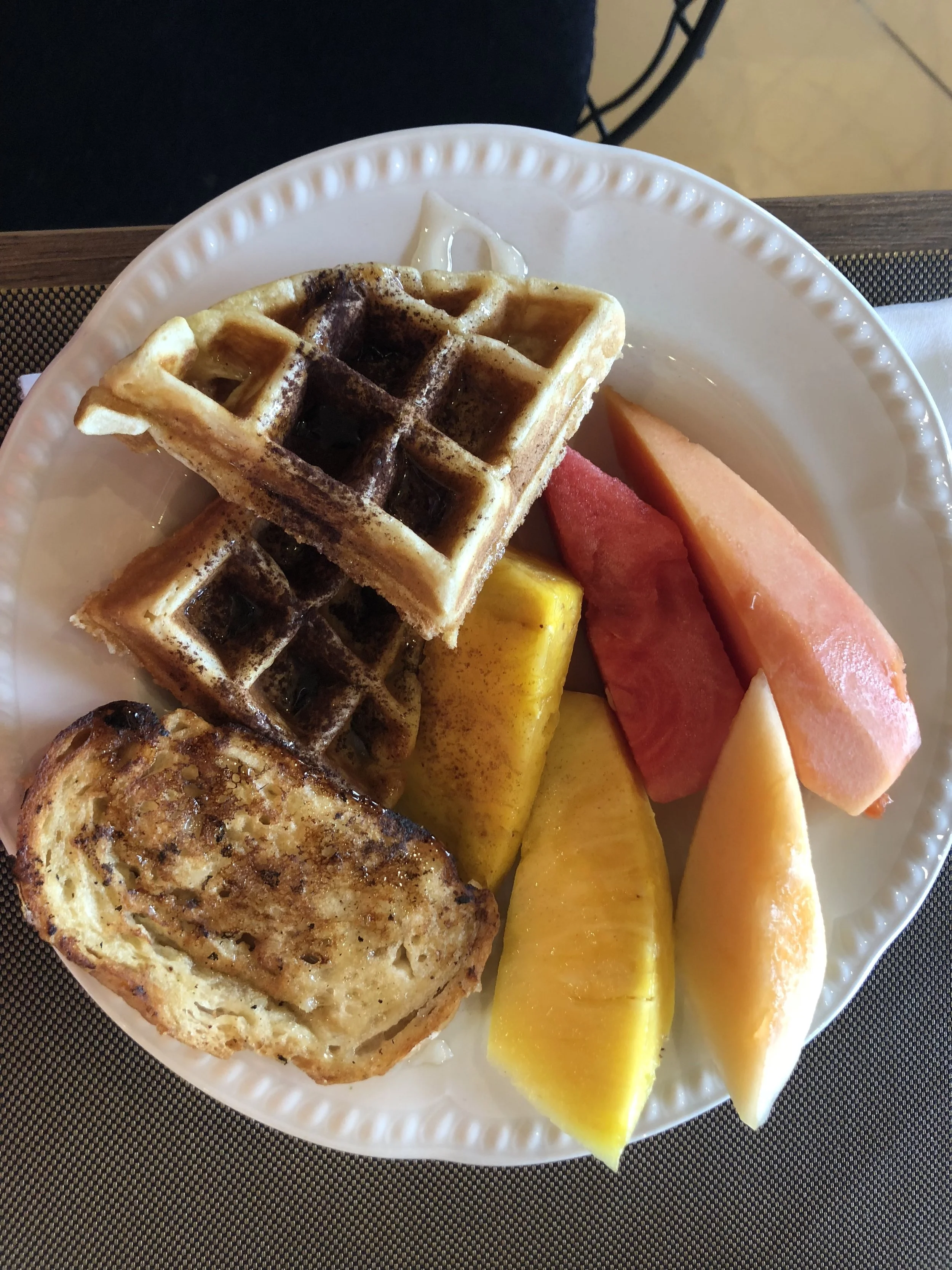 The food here was amazing. Hunter and I tend to judge our experiences based on the food and this place was an 11/10. This is an example of a typical breakfast from the buffet. They had TONS of fresh fruit and endless options for breakfast and lunch at this restaurant. It was right by the beach and pool so it was super easy to grab a quick meal. There is also a lunch buffet ON the beach so that is another fab option to save your sun time!