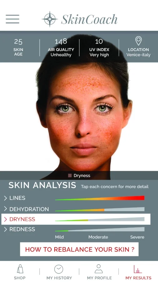 True North Skincoach App - dryness levels