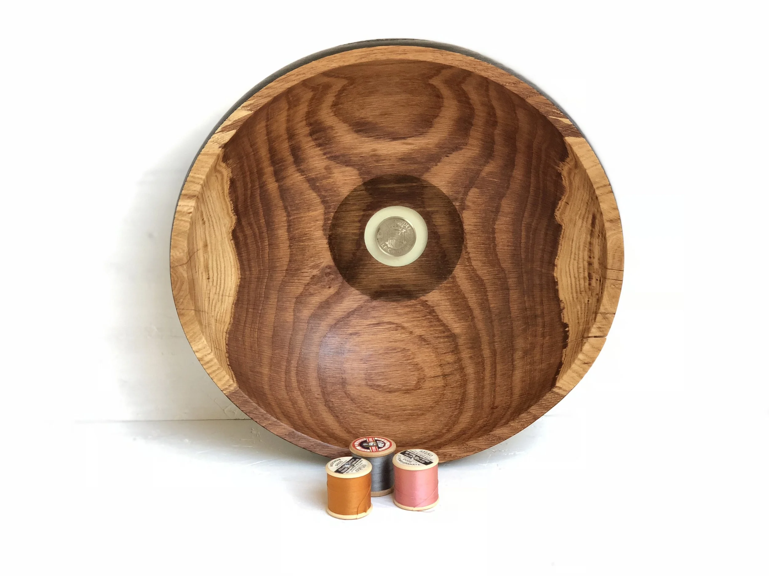 Half-Ebonised Oak Coin Bowl