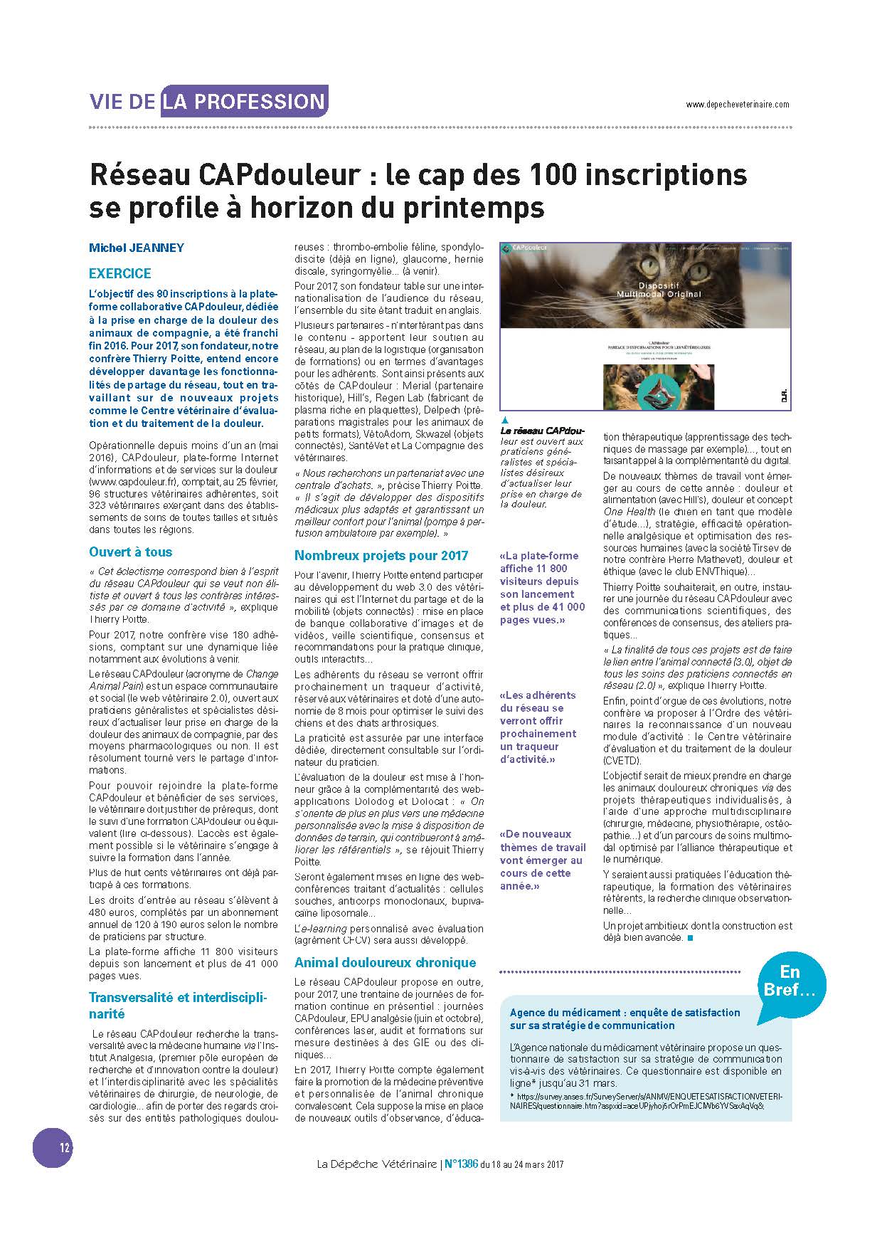 LA DÉPÊCHE VÉTÉRINAIRE / DU 18 AU 24 MARS