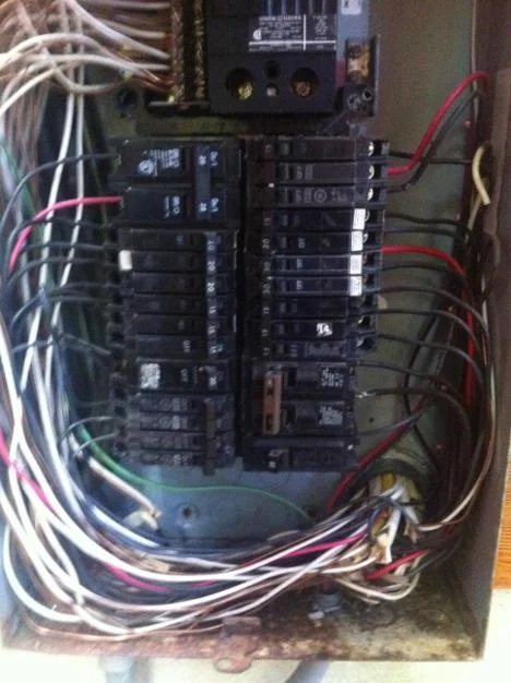 The original panel had seen better days and was outside so exposed to the elements and hard to access.