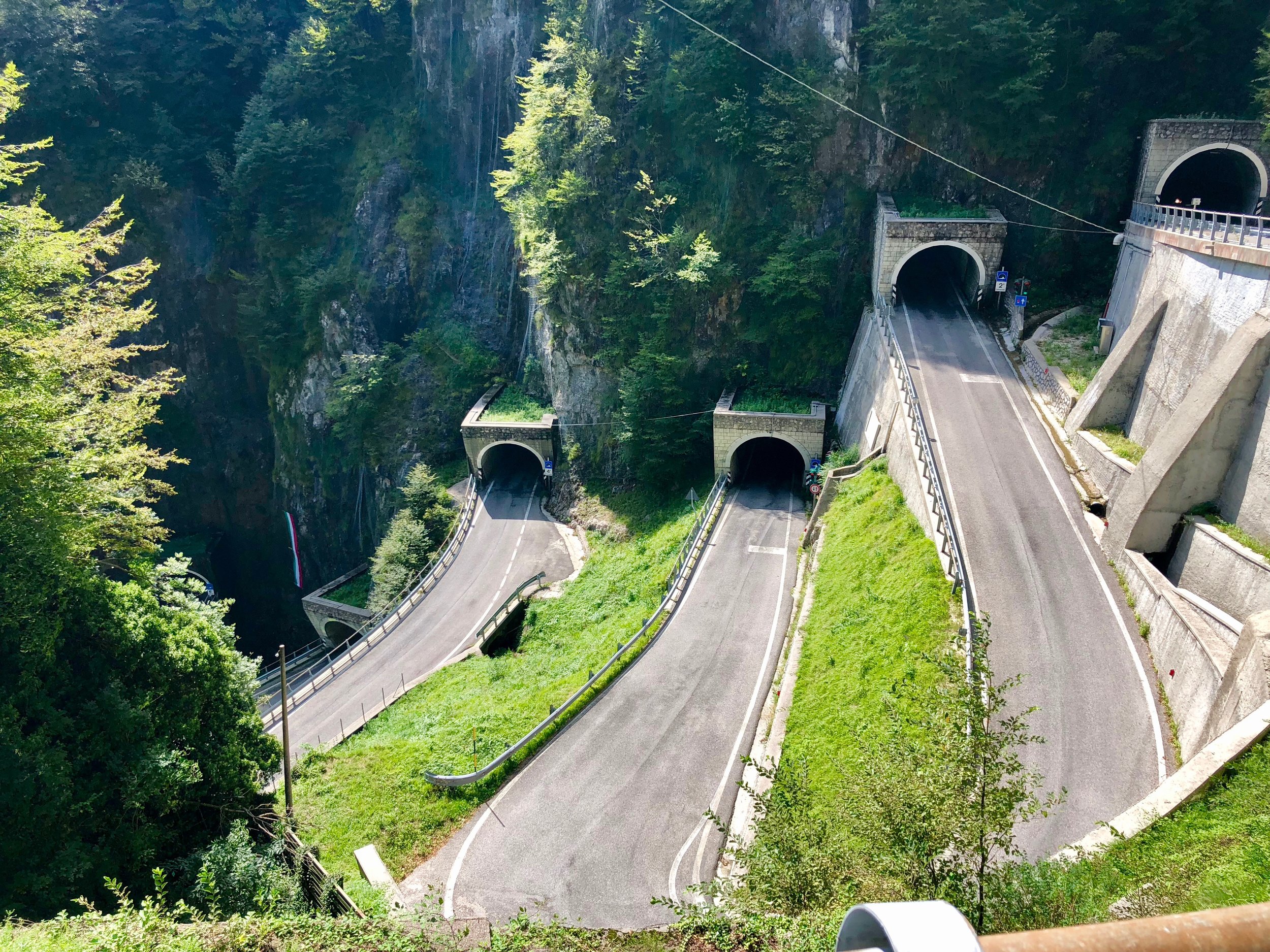 The six tunnels at the top of Passo San Boldo